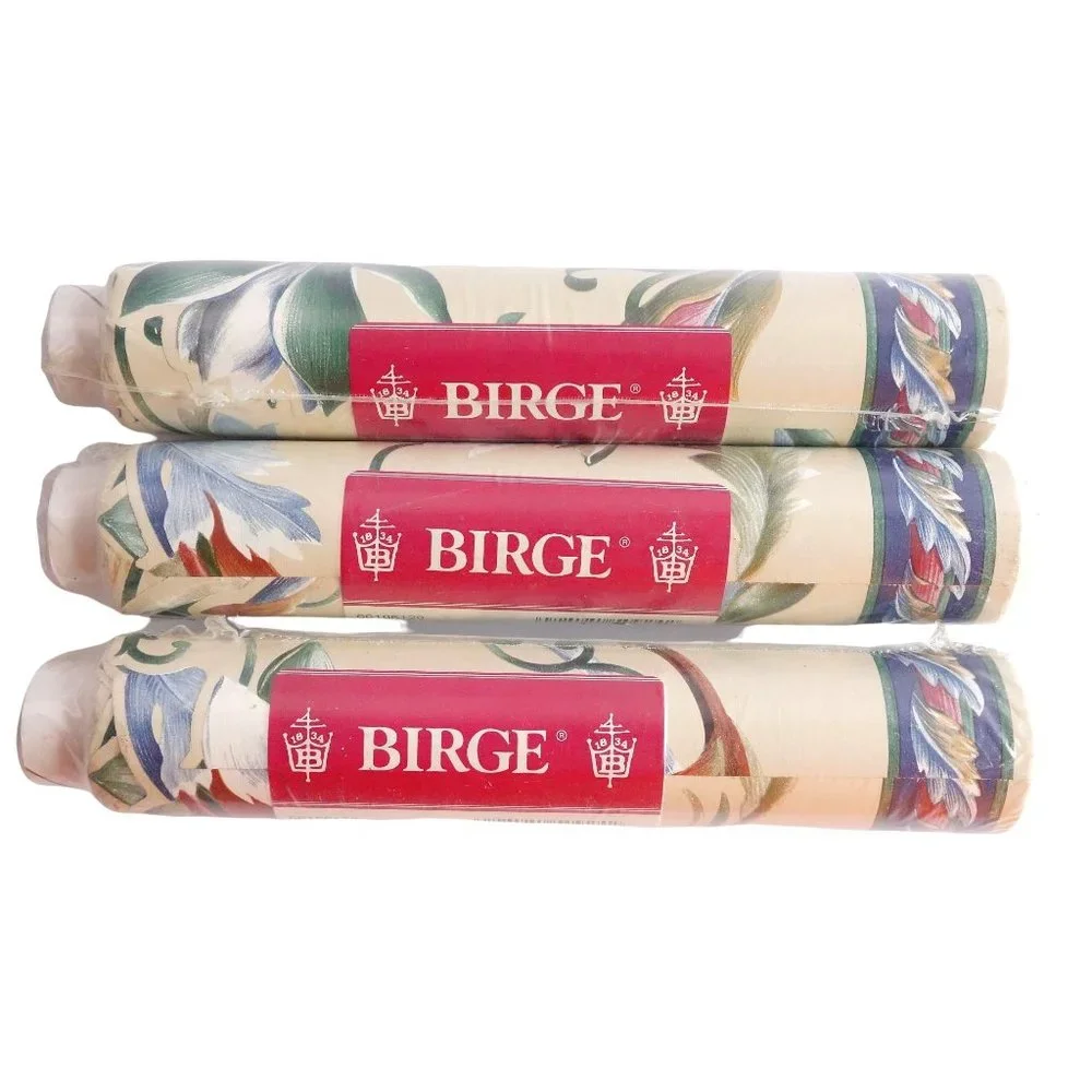 Birge Pre Cut Prepasted Decorative Floral Wallpaper Borders Set of 3‎ Rolls